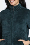 Zivame Soft Snuggles Knit Poly Fur Fabric Loungewear Set - Dark Sea — thumbnail 5